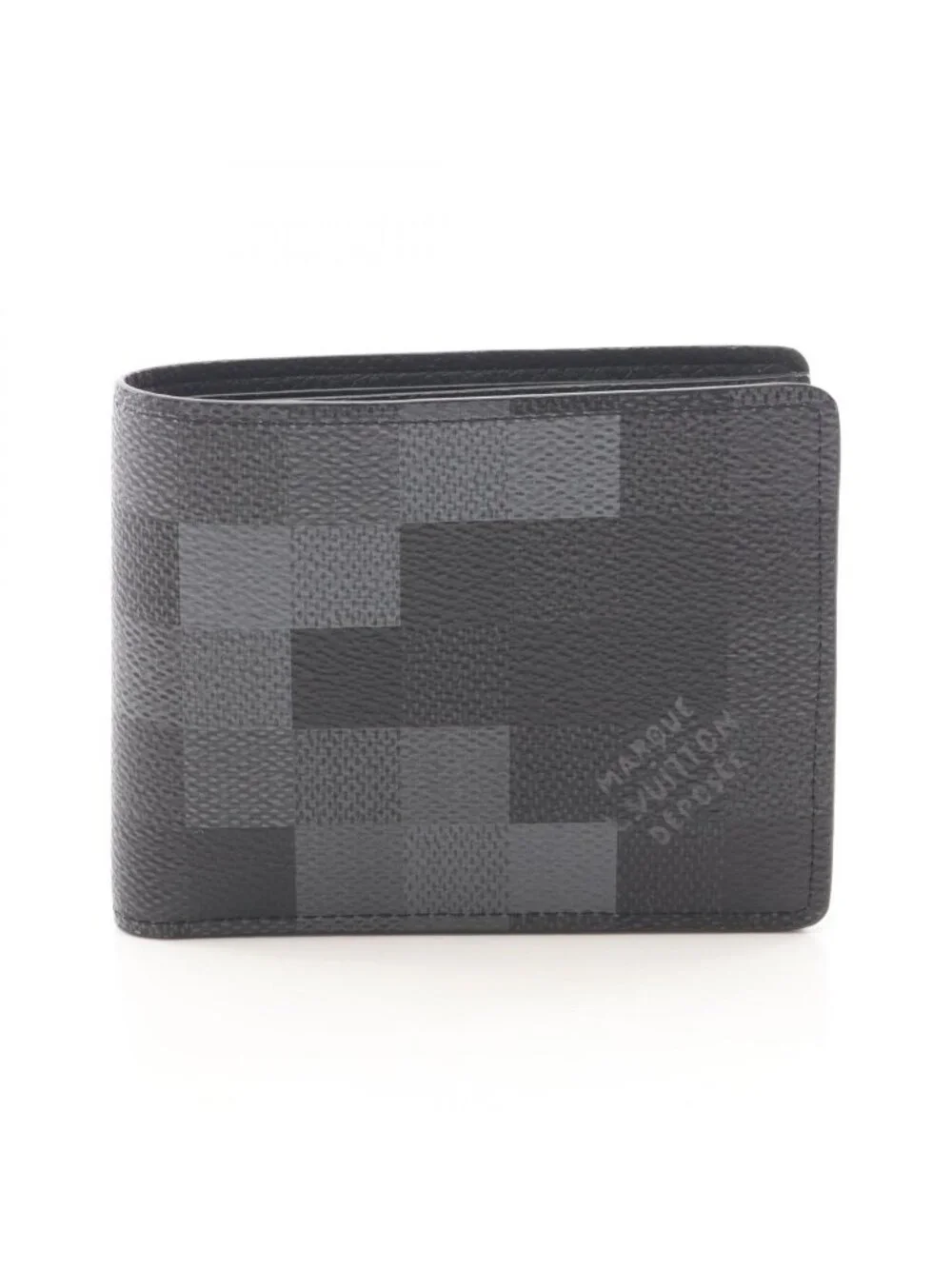 Louis Vuitton Bill Purse Portefeuille Calf Noir Canvas Wallet